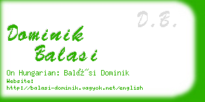 dominik balasi business card